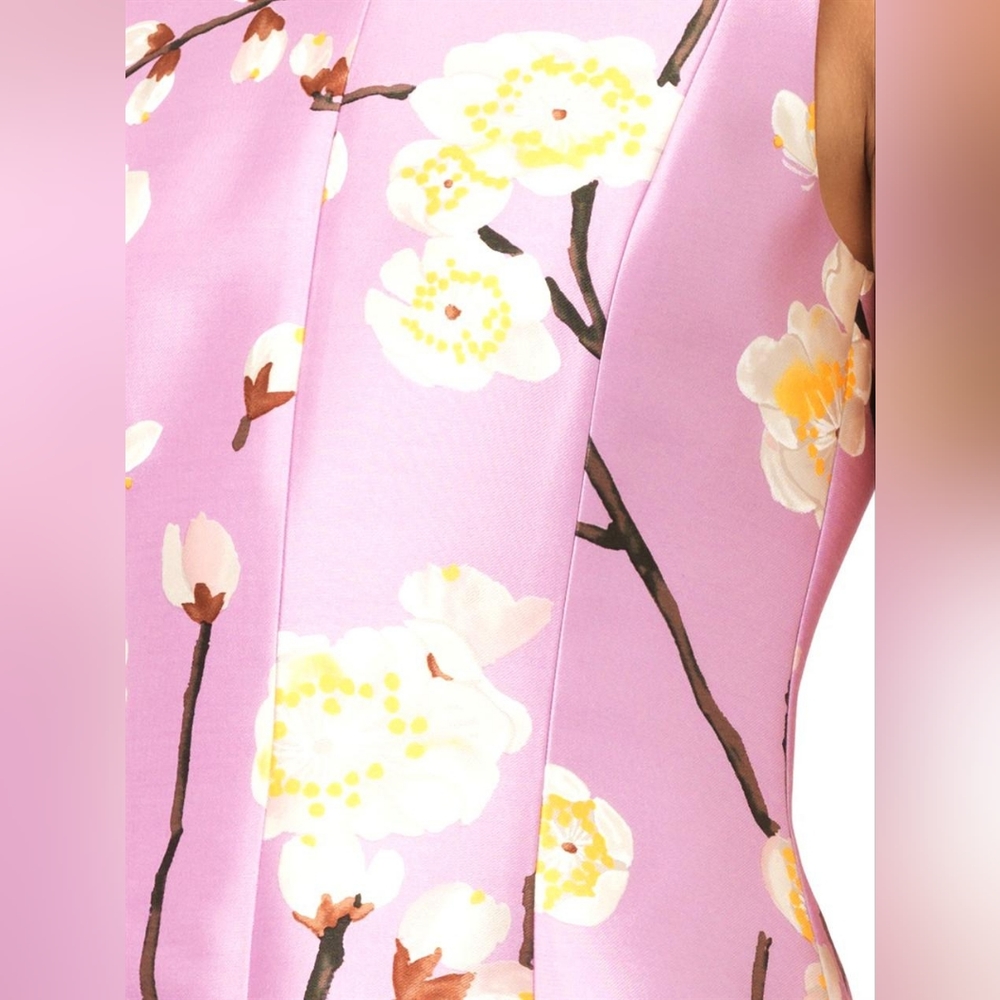 SOLD$2,590 OSCAR DE LA RENTA STUNNING CHERRY BLOSSOM SILK WOOL DRESS US 4 - Picture 5 of 16